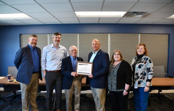 Ohio RD team presents award certificate to Western Water board.
