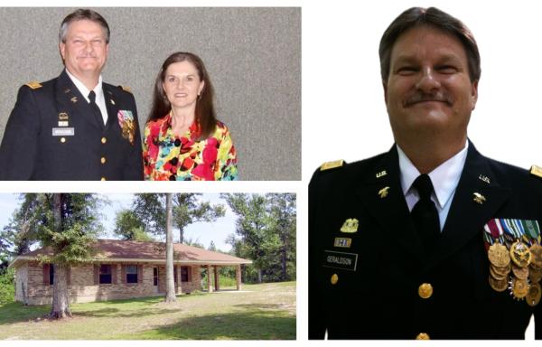 Larry Geraldson, Army veteran with his wife and first house built with Rural Development loan. 