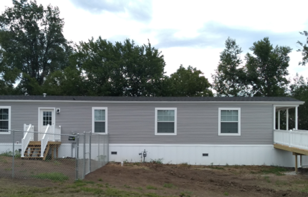 A new manufactured home with a long ramp in Iowa