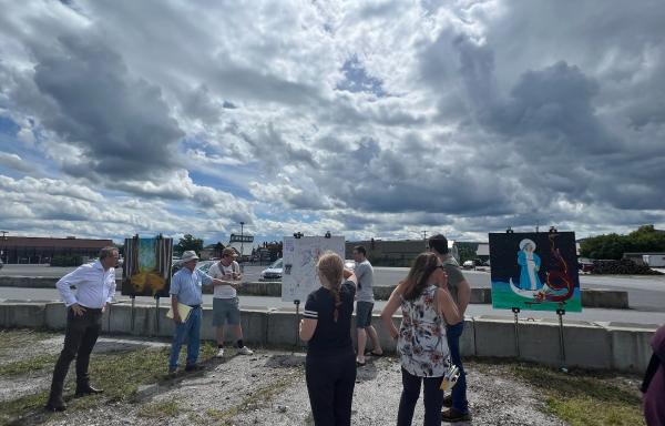 A vacant lot in Downtown Rutland, VT, turned into an art exhibit