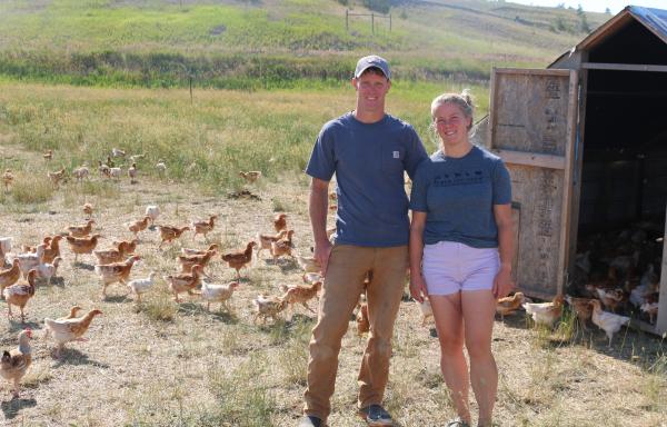 Kira and Tim, owners of Black Dog Farm, in Livingston MT