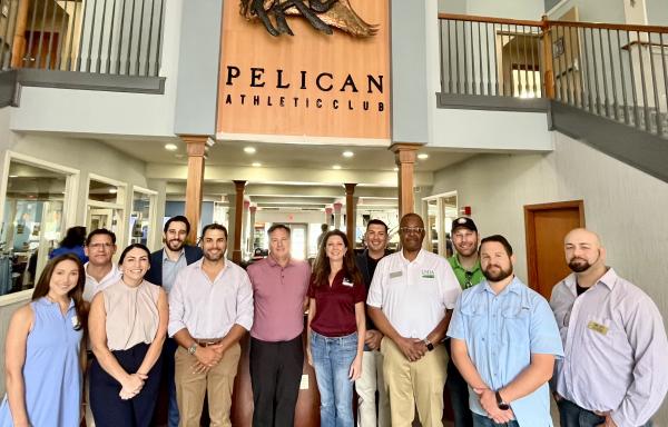 The Pelican Athletic Club General Manager Alix St. Pé, USDA Rural Business Cooperative Services Administrator Betsy Londrigan, Associate Deputy Administrator Dr. James Jordan, Rural Development Chief of Staff Leroy Garcia, Special Advisor Robert Lyons alongside Rural Development Louisiana Business Programs Director Whey McGrew, Community Programs Director Matt Seaton, along with 50 USDA staff from across the country. The Next Solar Energy Technology Inc.'s Vice President of Sales, Eric LeBlanc, General Man 