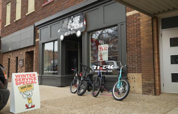 Bicycles outside Berry Fast Bicyclles in Madison, S.D.