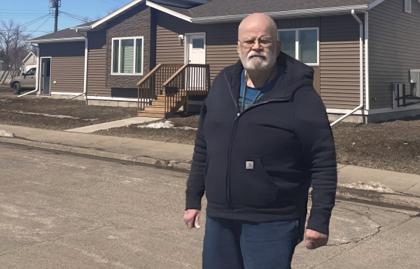 Michael Mitchell outside his home in Aberdeen.