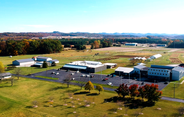 Aerial view of OSU South Centers in Piketon, Ohio. 