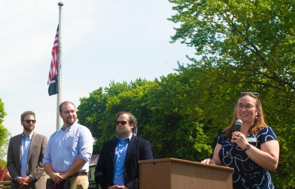 State Director Waring speaks at the Winooski Downtown Revitalization ground breaking ceremony