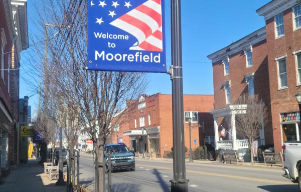 A picture of Main Street in Moorefield, West Virginia. Photo credit Town of Moorefield.