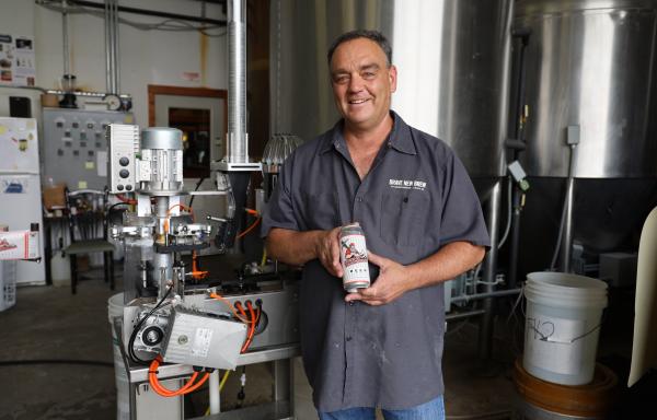 Man inside his brewery