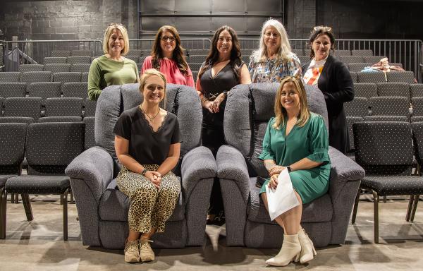 Group photo of Theatre Guild of Buchanan County members in the Community Arts Mainstage building 