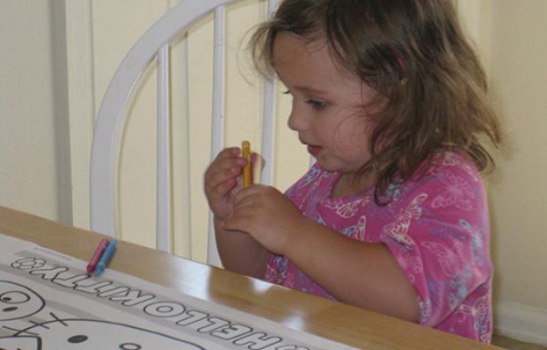 picture of girl in new home