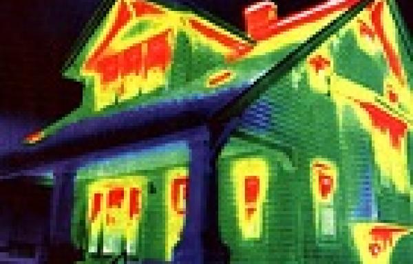 Thermal image of a home