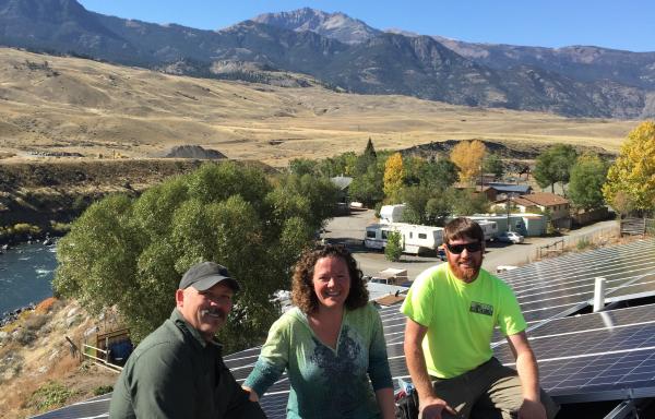 Scott and Rebecca Demaree, owners of Gardiner Market and Orion Thornton, owner of Onsite Energy