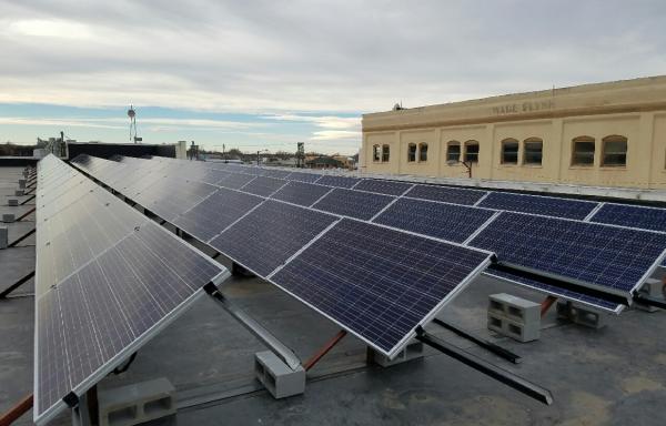 Rooftop Solar Unit Located on Top of the Bluffs Business Center Building.